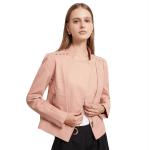 Women′s Rivet Faux Leather PU Jacket, Studded Rivet Punk Biker Moto Fashion