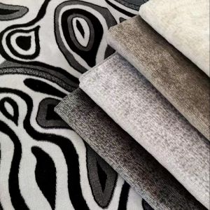 Multi Color Velvet Jacquard Fabrics Flame Retardant For Upholstery