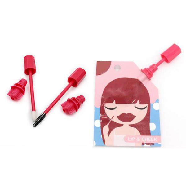 Red Plastic Spout Nozzle With Brush For Lipstick Sacket Or Mascara Bag