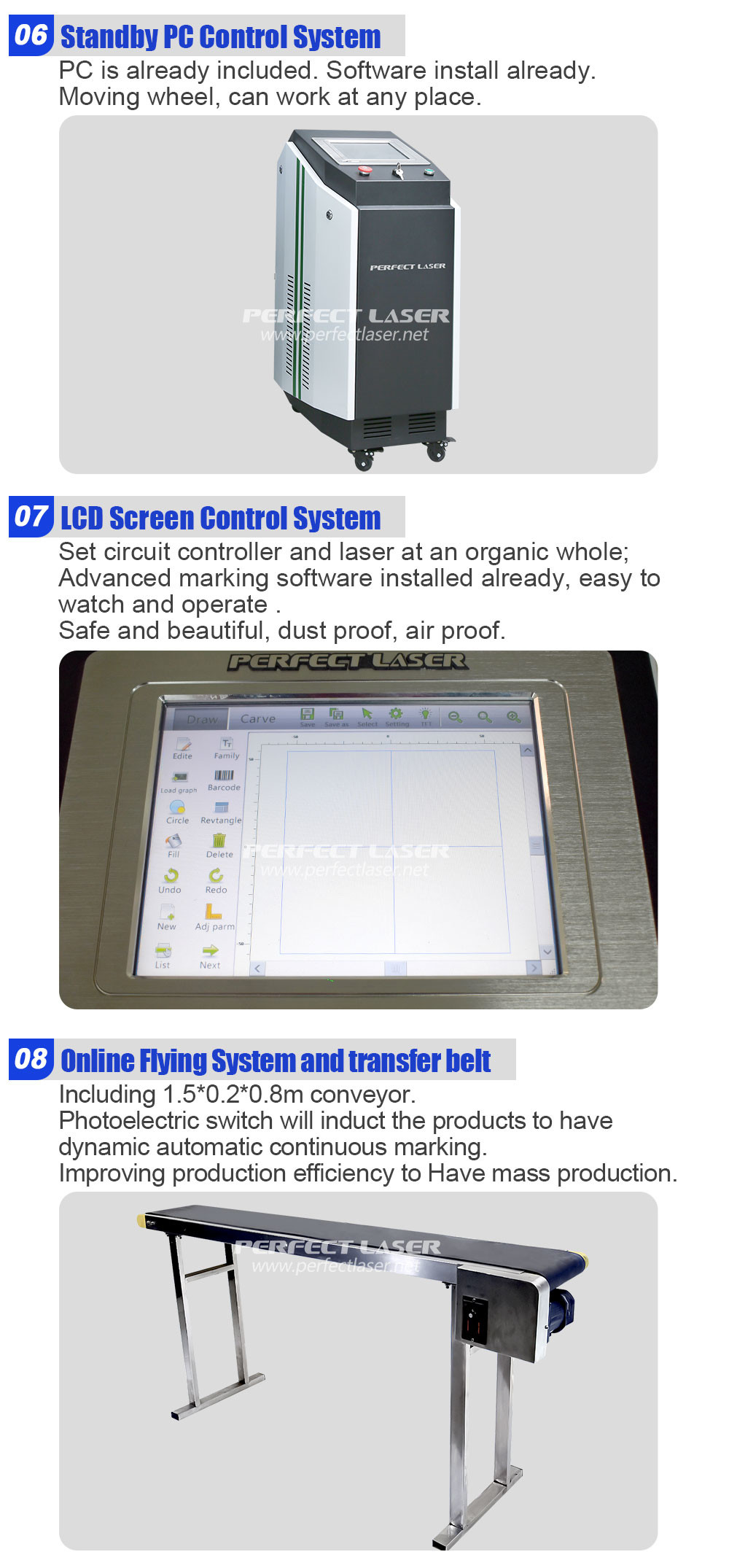 CO2 Laser Marking Machine Integrated Modular Design Automatic Flight Marking Function