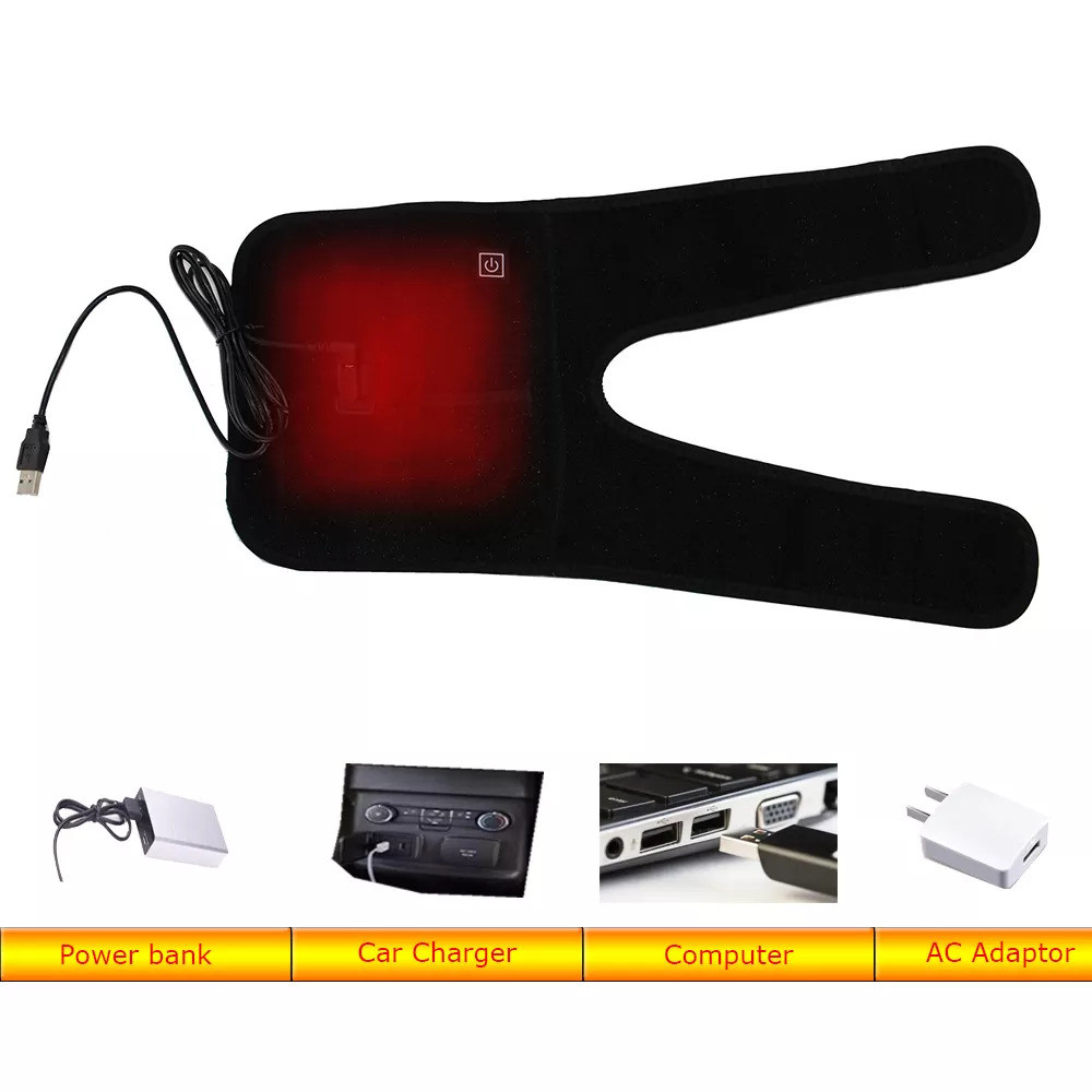 OEM Electric Heating Knee Massager , Heat Therapy Knee Wrap Brace 47×20cm size