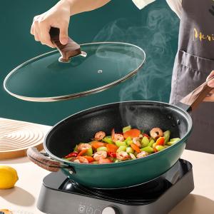 Wholesale Multi Color Kitchen Cooking Cookware Aluminum Non Stick Wok from china suppliers