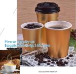 Gold Foil Christmas Drinkware Holiday Party Supplies, Xmas Disposable Paper Cup,