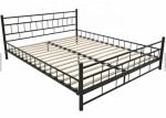 Color Black Large Wooden Slatted 700 Pounds Durable Metal Bed Frame