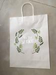 Custom logo hot foil stamping shopping bag kraft paper bag with twisted handle