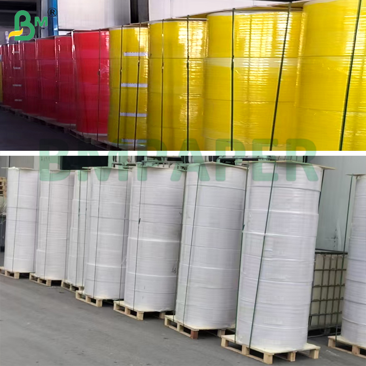 60gsm Yellow / Green / Pink Carbonless Copy Paper CB / CFB / CF Rolls 20lb with Black Image