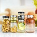 Transparent Round Sealed Storage White Glass 150ml Spice Jars 0.5kg