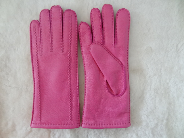 women winter warm deer leather gloves