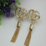 Handbag hardware accessories gold zinc alloy letters logo metal end cap with