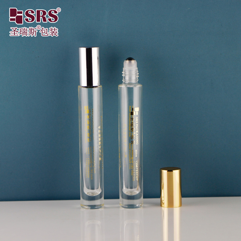 Round Shape Clear Thick Bottom No Leakage Perfume Essential Oil Roller Ball Bottles 10ml