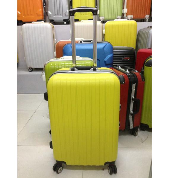 Combination Locked Aluminum Suitcase Luggage , ABS Material Yellow Waterproof