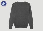 Zipper Up V Neck Mens Knit Cardigan Sweater Long Sleeves For Sport / Leasure