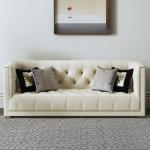3 Piece White Living Room Sectional Sofa Sleeper Nordic Genuine Leather Villas