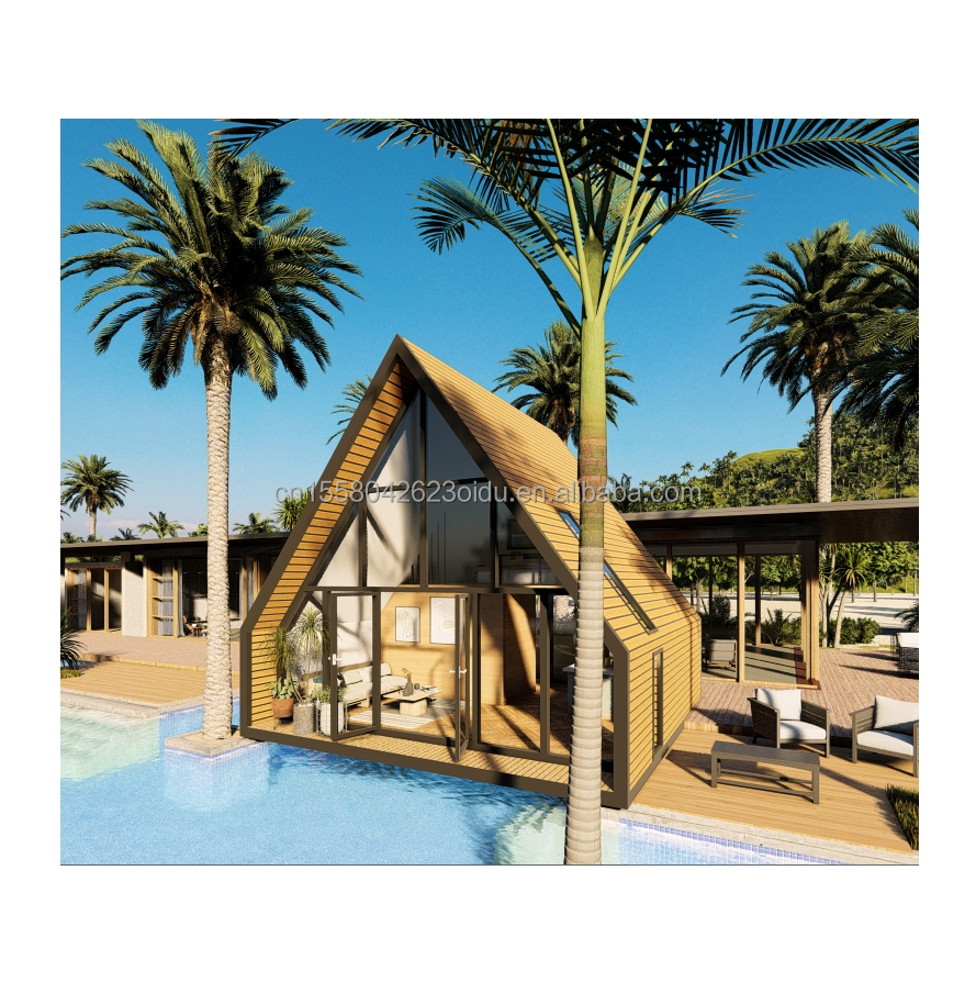 Modern Design Sandwich Panel Wooden Triangle House for Hotel Beach Sunroom Vacation Featuring Stylish Container Design