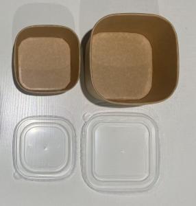 Wholesale PP Lid for eco-friendly products noodle square paper kraft disposable salad bowl from china suppliers