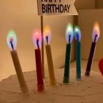 Creative Rainbow Flame Candle for Party Decoration and Birthday Celebration
