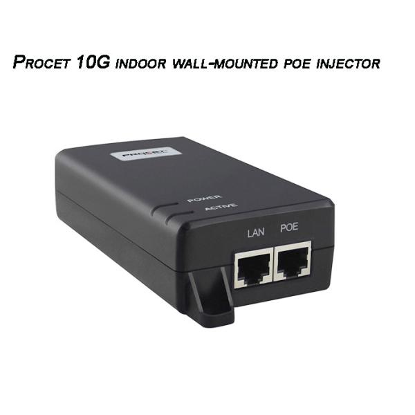 60W 10G PoE Injector 1100mA 10/100/1000Mbps