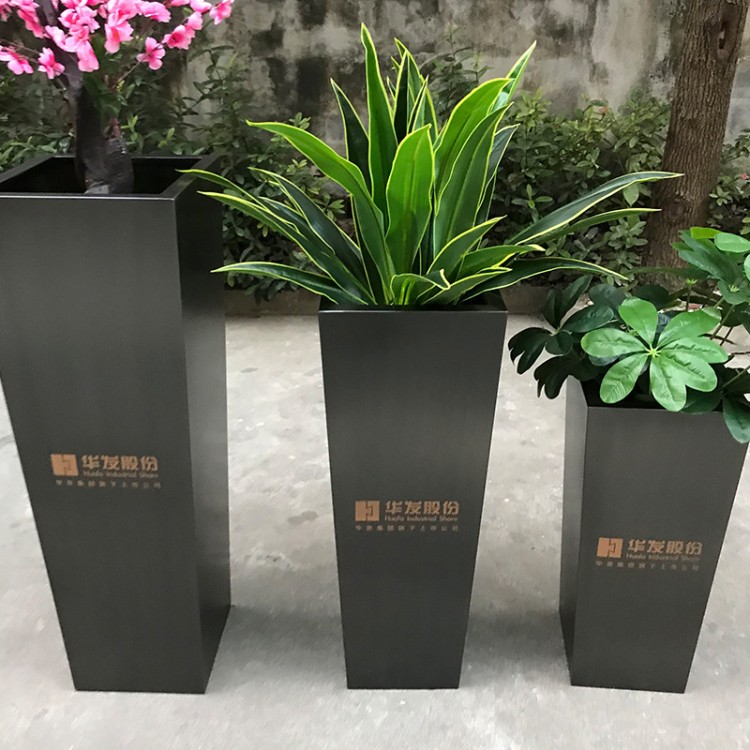 Large outdoor stainless vertical type flower pot rectangle planters