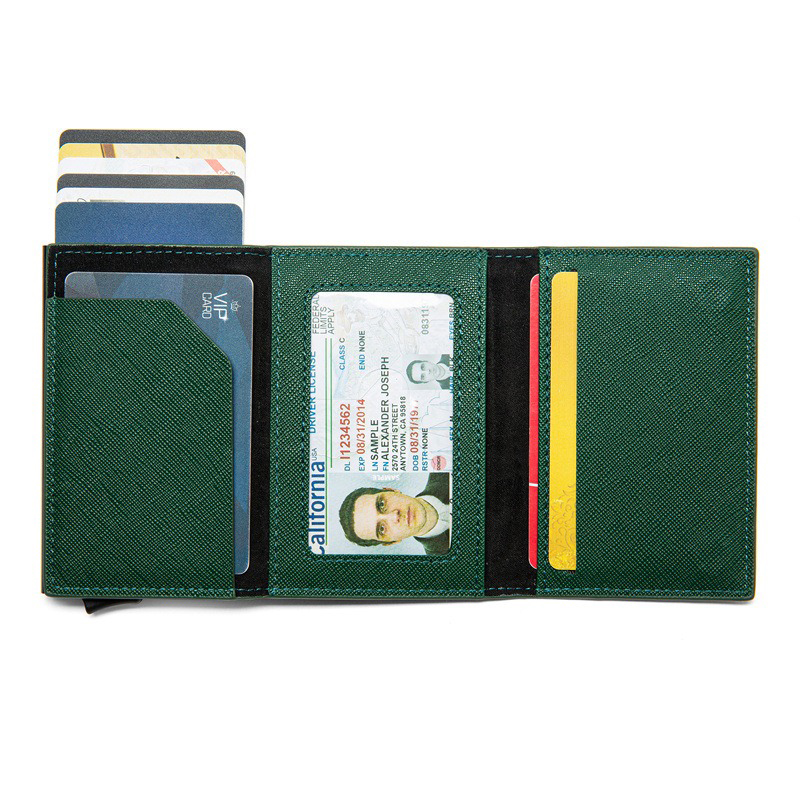 Top Loaders Sports Card Holder Men's Wallet with Pop-Up RFID Protection and Fashion Style