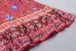 Viscose Floral Printed Slim Dresses With Crossover Neck And Belt Strap Fasten