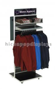 China Retail Clothing Store Fixtures Rotating Floor Display Stand Double Sided on sale