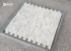 Wholesale Decorative Marfil Marble Mosaic Wall Tiles For Bathroom / Kitchen Mildew Proof from china suppliers