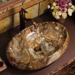 Luxury Sanitary Ware Vintage Elegant Colorful Countertop Bathroom Sink Marble