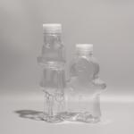 Clear Gloomy Shape PET Bottle with Screw On Lid and Customized Logo