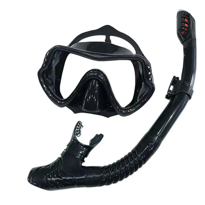 High Quality Adult Snorkel Diving Scuba Set With Anti-Fog Coated Glass Purge Valve And Anti-Splash Silicon Mouth Piece