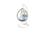 Powder Coated Iron Frame Balcony Rattan Hanging Swing Chair