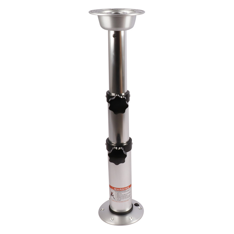 Motorhome Accessory Aluminum 3 stages Telescopic Table Base Compatible for RV Manual 3 Sections Lifting Table Legs