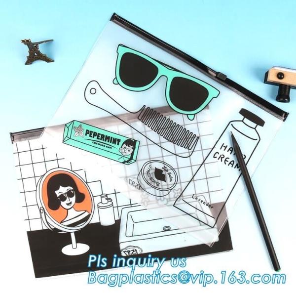 Waterproof ziplock slider PVC Travel Cosmetic Bag Makeup Organizer Bag for Women