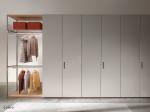 Customized White Modern Wardrobe with Leather Door Penals