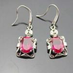 Fine Jewelry Rose Gold Plated Oval Pink Cubic Zirconia Dangle Earrings (PSJ06035