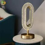 12cm Modern Bedside Lamps Bedroom Ovated Gold Acrylic Metal Led