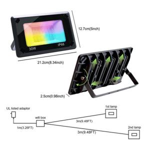 Wholesale Smart Flood Light RGBCW Outdoor Stage Landscape Lighting Backyard Secure Lights Floodlights 2 Packs from china suppliers