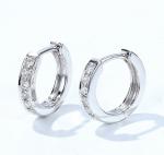 18K Gold Diamond Simple OL Stud Earrings 2.3g 18K Three-Color Ear Stud