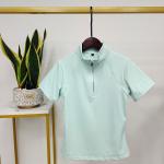 Light Green Sports Tight Riding Short Sleeve T Shirt High Neck