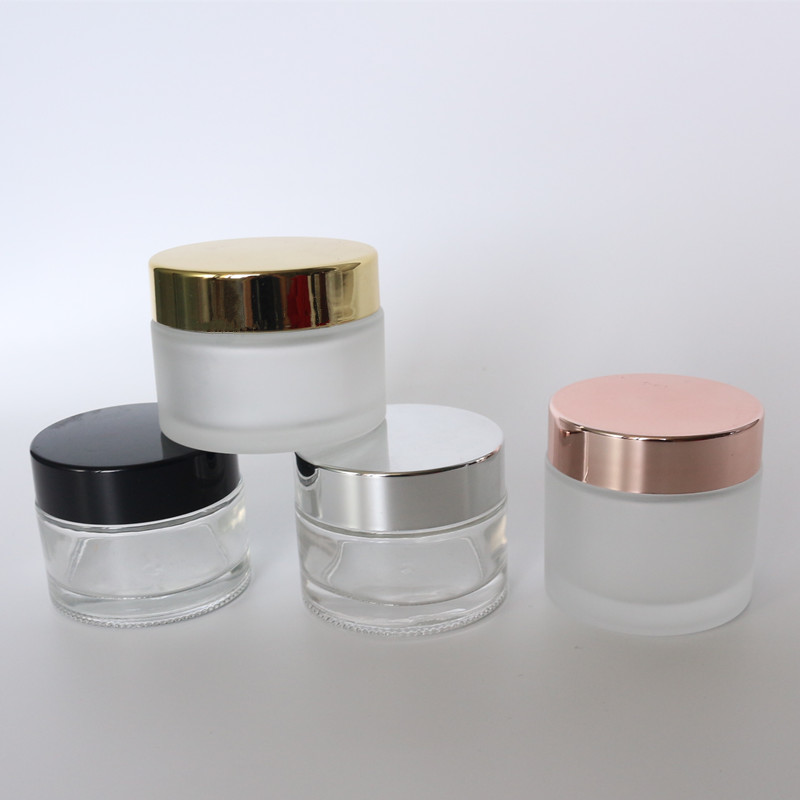 Frosted Skin Care Serum Toner Plastic Lotion Bottles Round Pump Glass Bottles 50ml