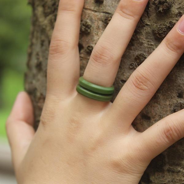 Unisex Silicone Rubber Rings 8mm Grooved for Wedding Engagement