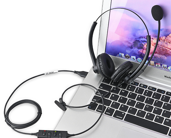 A Series Lightweight Wired Call Center Headset With Mic