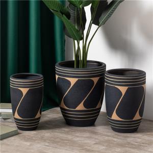 Wholesale Nordic style modern decoration matte blue planter outdoor big large ceramic flower pots mold for gardening from china suppliers