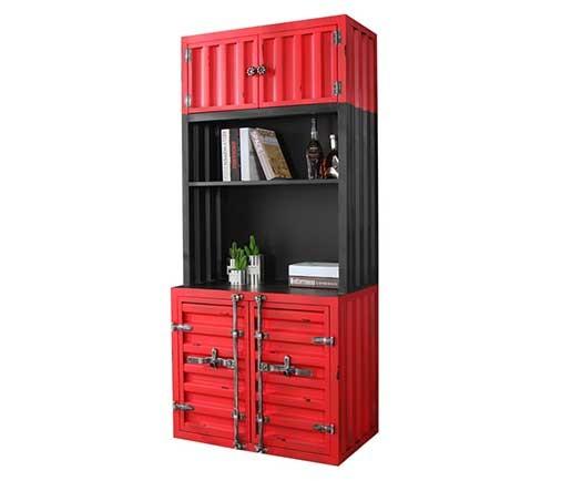 Rusty Iron Frame High Industrial Loft Bar Shipping Container Style Bookcase With