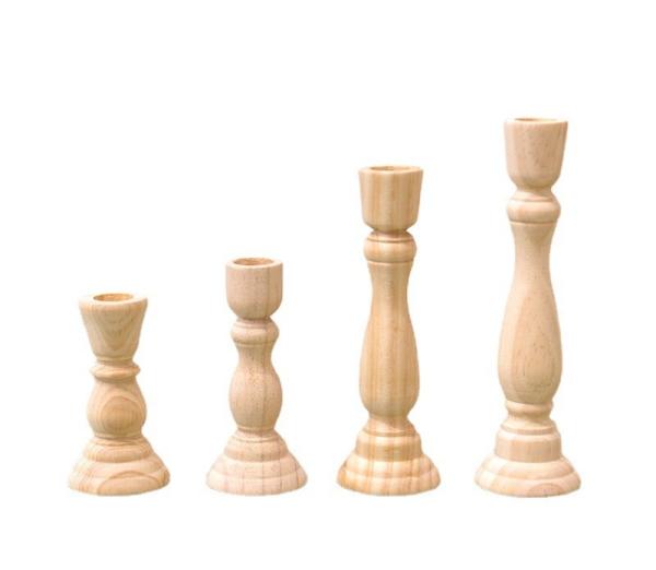 Home Wooden Candle Holder Craft Decor Statue Cute Handmade Wooden Figurines