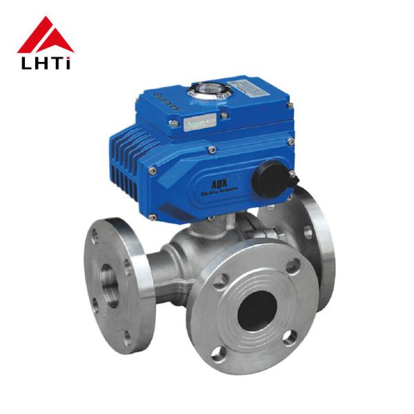 Electric Three Way Ball Valve ASME B16.34 Titanium 2 Ball Valve TA1 Gr1 PN 16