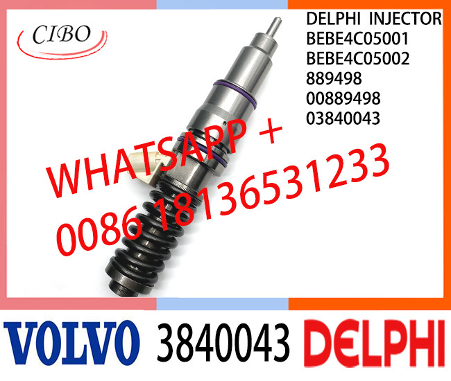 Common Rail Fuel Diesel Injector BEBE4C05001 BEBE4C05002 3840043 889498 03840043 E1 for VOL TRUCK 9.0 LITRE MARINE