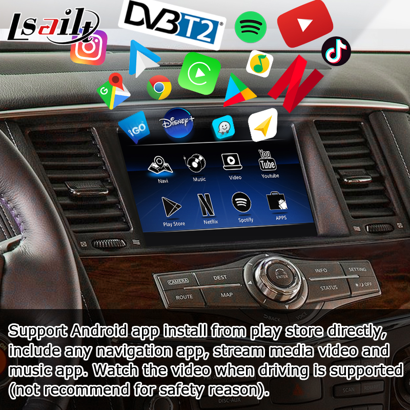 Nissan Patrol Y62 2010-2016 touch screen upgrade with android auto carplay youtube video interface