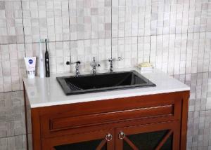 Wholesale Durable Stylish Bathroom Sink Countertop , Granite Bathroom Vanity Rectangular Undermount from china suppliers