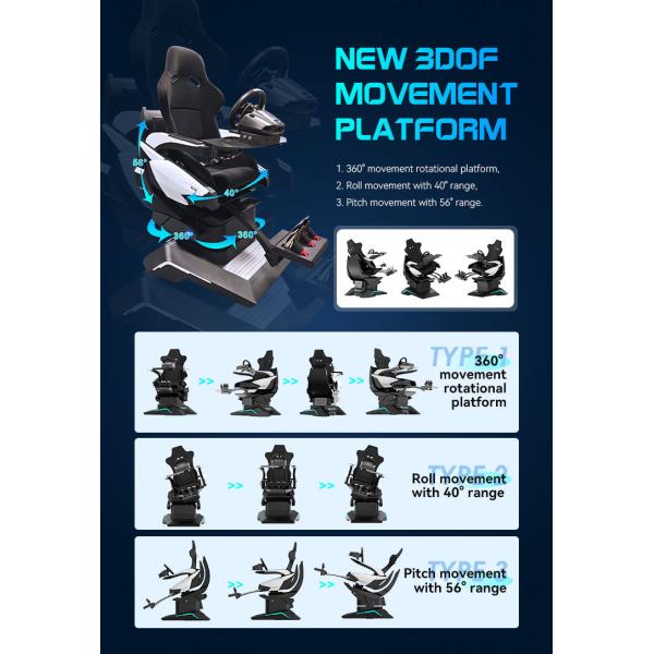 9d Vr Racing Simulator Machine 3-Axis 3-Screen Coin Operated Racing Car Game