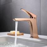 Villa Apartment Single Handle Bathroom Faucet Single Hole In Gold Water Saving